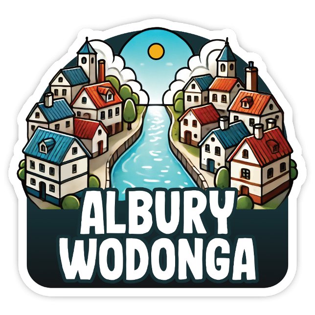Albury Wodonga Sticker (Albury Wodonga Twin Cities, Australia Sticker)