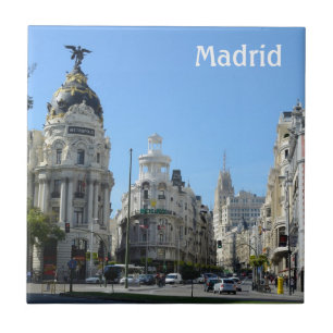 Alcala and Gran Via Street, Madrid Tile