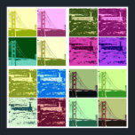 Alcatraz and Golden Gate Bridge Pop art poster<br><div class="desc">Awesome poster for any room! beautiful images of the golden gate bridge and alcatraz!</div>