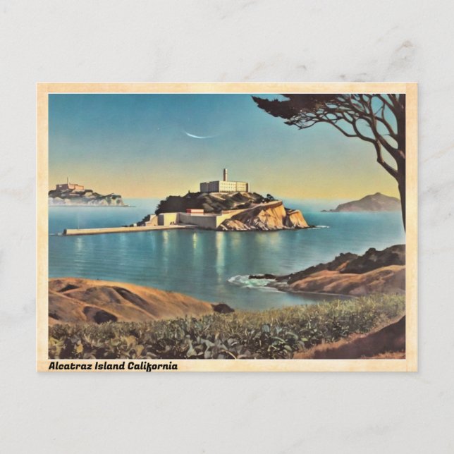 Alcatraz Island California Vintage Travel Postcard (Front)