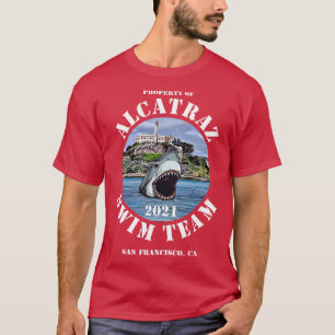 Alcatraz Island Escape Swim Team Shark 2021 Appare T-Shirt
