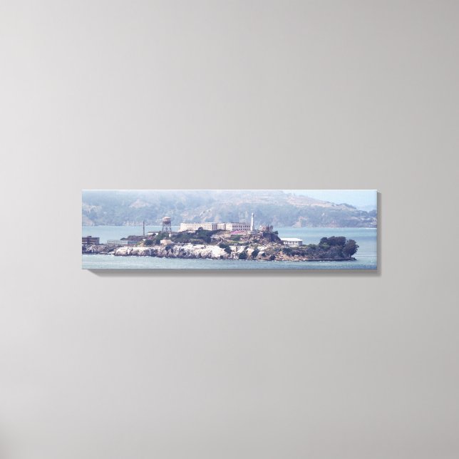 Alcatraz Island From The Bayside Panoramic Canvas Print (Front)