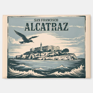 Alcatraz Island Prison San Francisco Travel Rertro Magnet