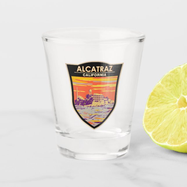 Alcatraz Island San Francisco Travel Art Vintage Shot Glass (Front)