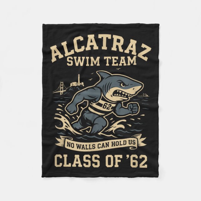 Alcatraz Penitentiary Swim Team  Fleece Blanket (Front)
