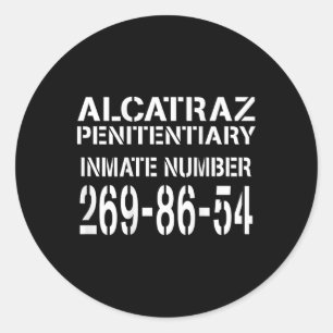 Alcatraz Prison Funny Prisoner Costume Halloween  Classic Round Sticker