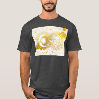 Alchemical Marriage Vintage Celestial Tarot Golden T-Shirt