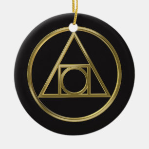 Alchemical symbol ceramic tree decoration