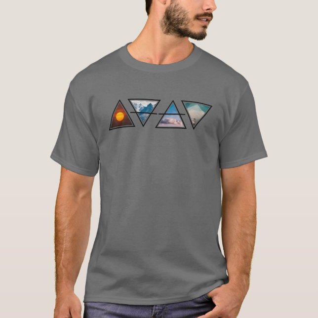 Alchemical Symbol of Four Element - Simple Design T-Shirt (Front)