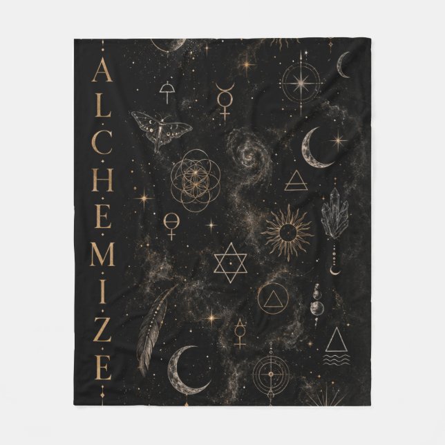 Alchemist Collage Minimalist Fleece Blanket (Front)