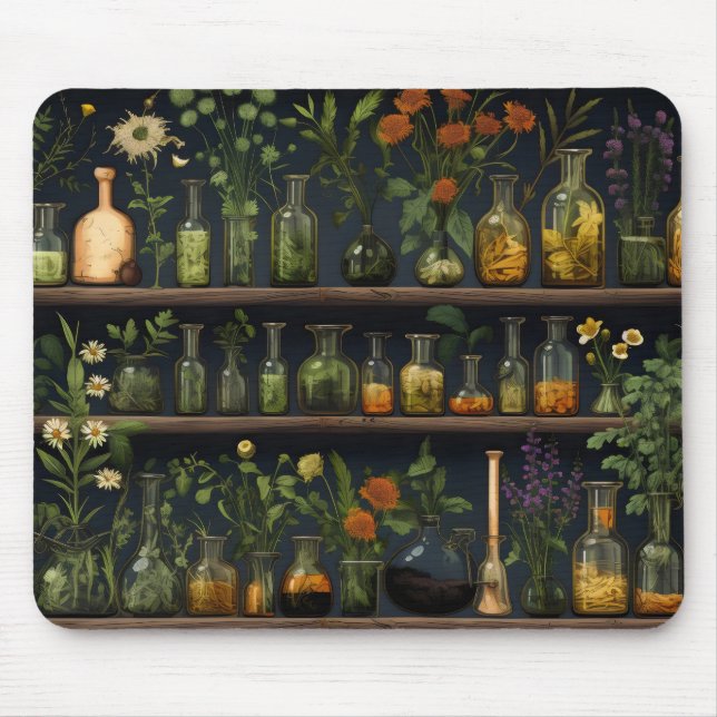 Alchemist Herbarium Shelf Mouse Pad (Front)