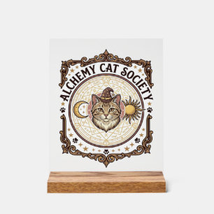 Alchemy Cat Society Cat Alchemy Vintage Vector Art Acrylic Sign