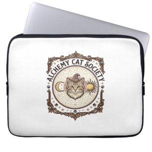Alchemy Cat Society Cat Alchemy Vintage Vector Art Laptop Sleeve