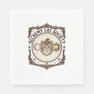 Alchemy Cat Society Cat Alchemy Vintage Vector Art Napkin