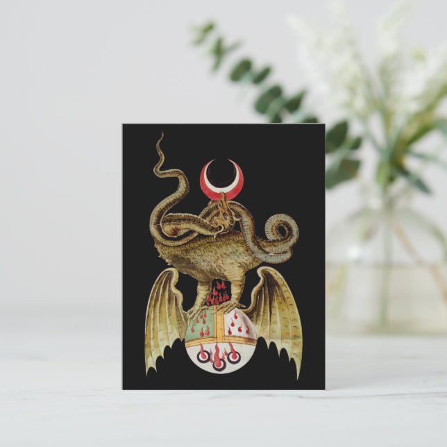 Alchemy Dragon  Vintage Illustration Postcard (Standing Front)