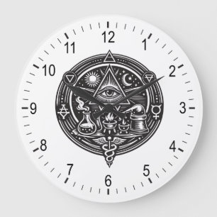 Alchemy emblem large clock