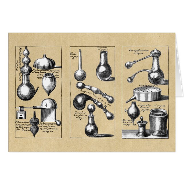 Alchemy Lab Beakers and Tools Note Card (Front Horizontal)