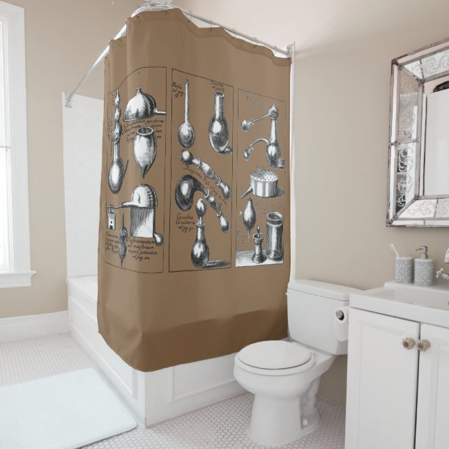 Alchemy Lab Equipment Spice Shower Curtain (In Situ)