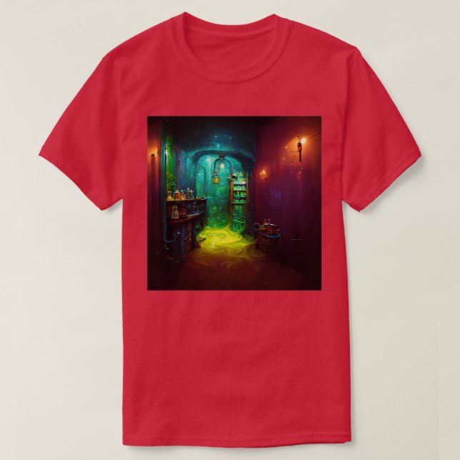 Alchemy Lab with Potions T-Shirt (Design Front)