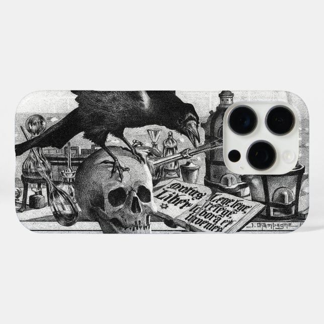 Alchemy Laboratory Raven and Human Skull Case-Mate iPhone Case (Back (Horizontal))