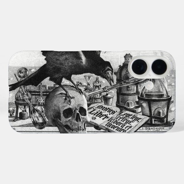 Alchemy Laboratory Raven and Human Skull Case-Mate iPhone Case (Back (Horizontal))