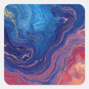 “Alchemy of Currents” – A Colourful Abstract Square Sticker