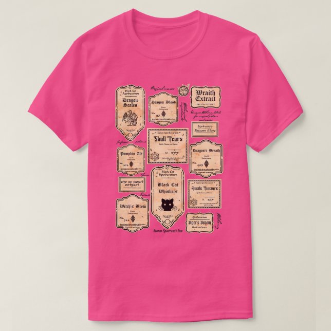 Alchemy Potion Labels T-Shirt (Design Front)