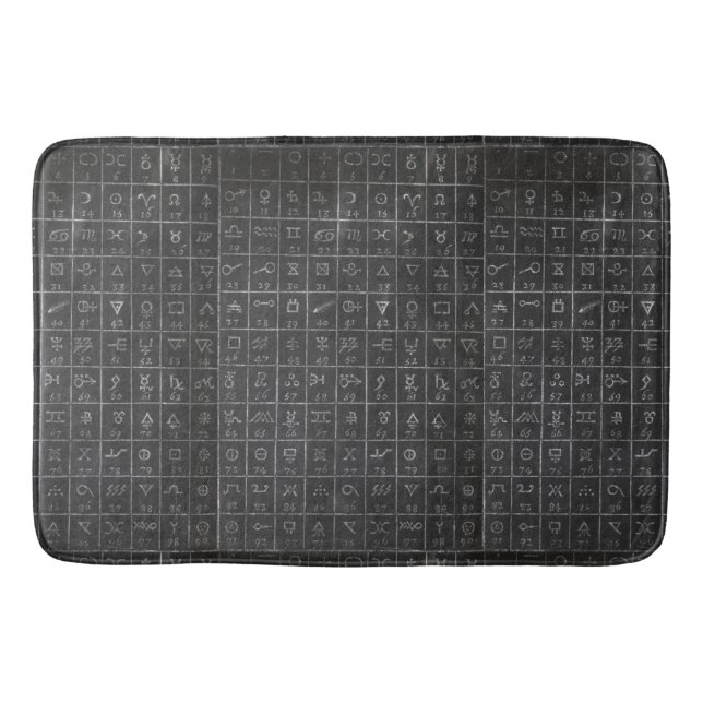 Alchemy Symbols Black Blackboard Chalkboard Bath Mat (Front)