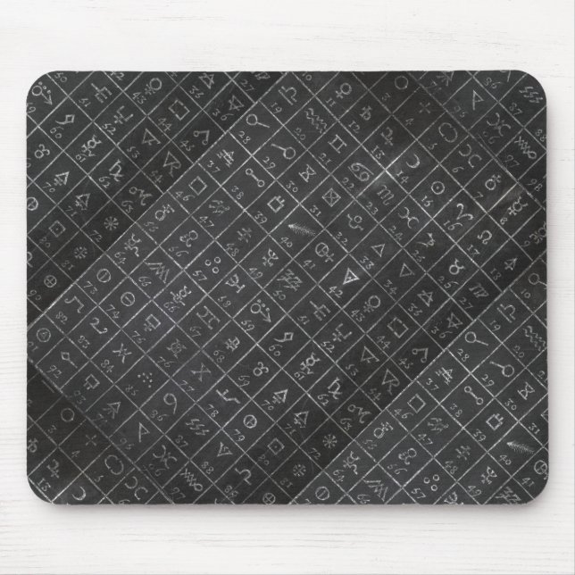 Alchemy Symbols Black Blackboard Chalkboard Mouse Pad (Front)