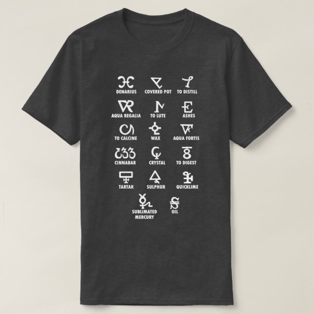 Alchemy Symbols Turn Metal Into Gold T-Shirt (Design Front)