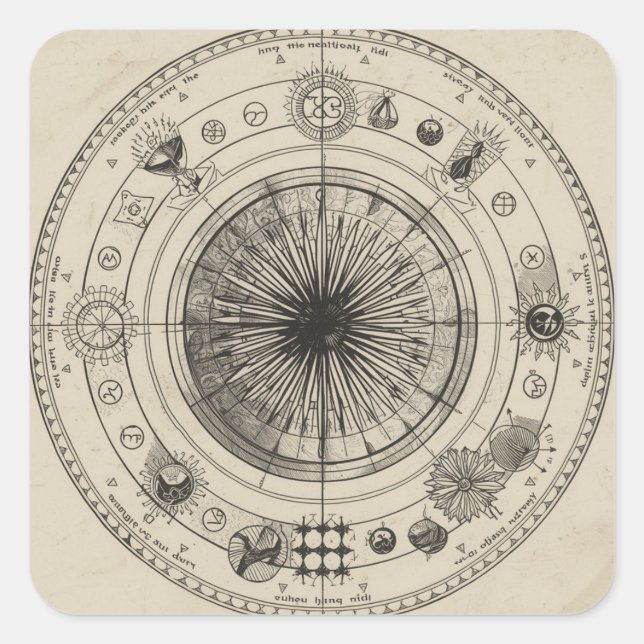 Alchemy-Themed Painting Images Square Sticker (Front)