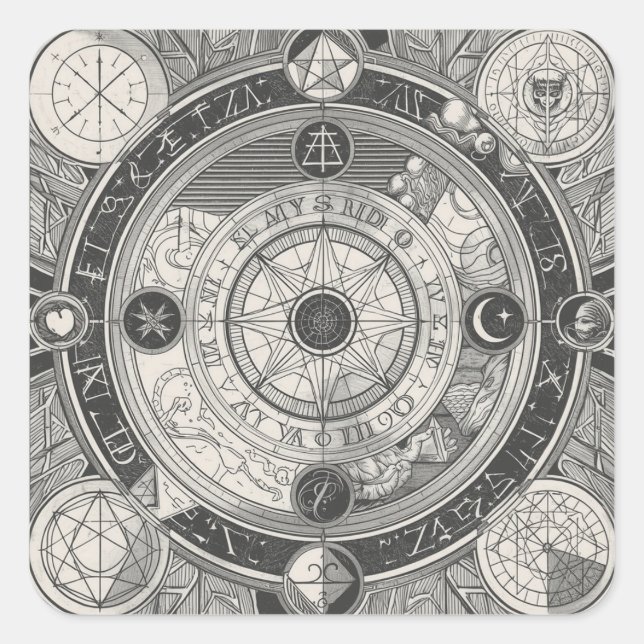 Alchemy-Themed Painting Images Square Sticker (Front)