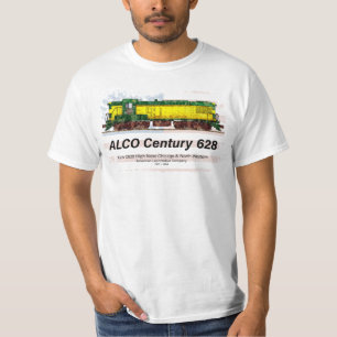 Alco C-628 Diesel Locomotive and American flag T-Shirt