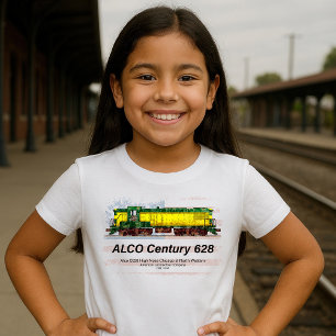 Alco C-628 Diesel Locomotive and American flag T-Shirt