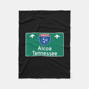 Alcoa Tennessee Interstate Highway Vacation Souven Fleece Blanket