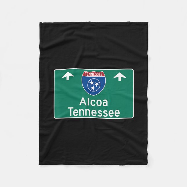 Alcoa Tennessee Interstate Highway Vacation Souven Fleece Blanket (Front)