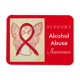 Alcohol Abuse Awareness Ribbon Angel Custom Magnet