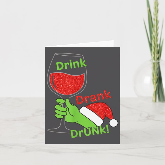 Alcohol &amp; Tails Drink Drank Drunk! Funny Chris Card (Front)