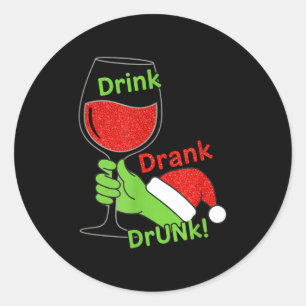 Alcohol &amp; Tails Drink Drank Drunk! Funny Chris Classic Round Sticker