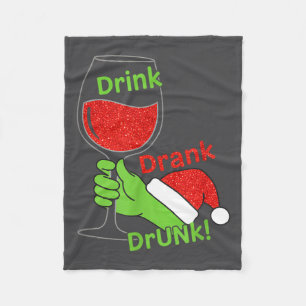 Alcohol & Tails Drink Drank Drunk! Funny Chris Fleece Blanket