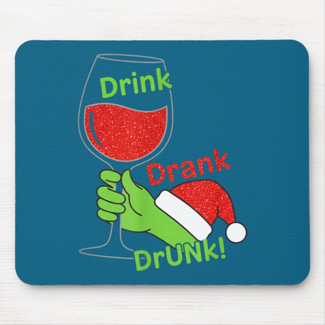 Alcohol &amp; Tails Drink Drank Drunk! Funny Chris Mouse Pad (Front)
