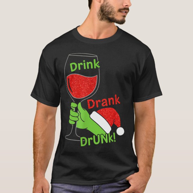 Alcohol &amp; Tails Drink Drank Drunk! Funny Chris T-Shirt (Front)
