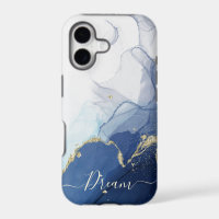 Alcohol blue ink iPhone Case