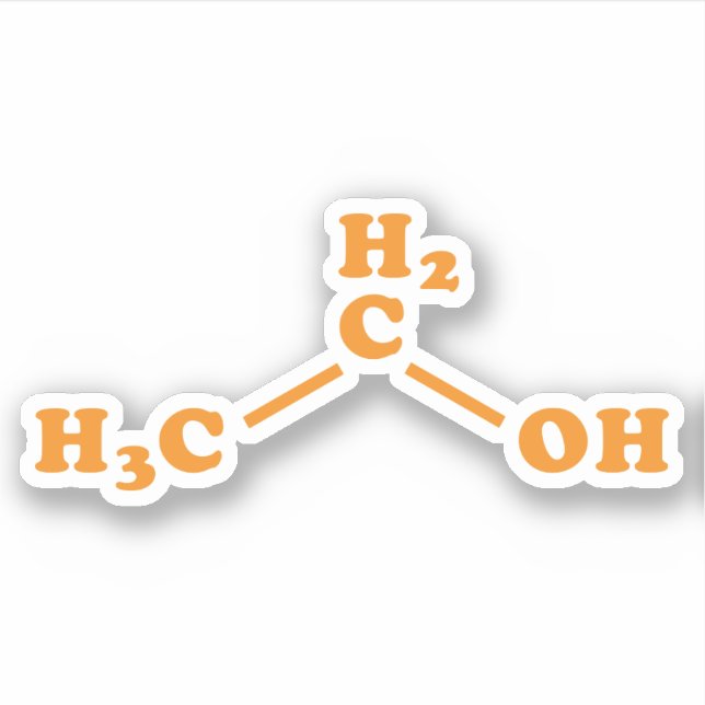 Alcohol Ethanol Molecular Chemical Formula (Front)