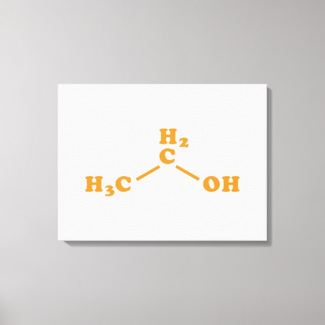 Alcohol Ethanol Molecular Chemical Formula Canvas Print (Front)