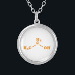 Alcohol Ethanol Molecular Chemical Formula Silver Plated Necklace<br><div class="desc">Alcohol Ethanol Molecule ~ Chemical Skeletal Structural Formula Organic Compound.

Globe Trotters specialises in idiosyncratic imagery from around the globe. Here you will find unique Greeting Cards,  Postcards,  Posters,  Mousepads and more.</div>