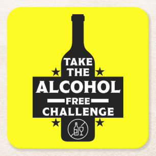  Alcohol Free And Sober Square Paper Coaster
