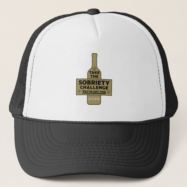  Alcohol Free And Sober Trucker Hat (Front)