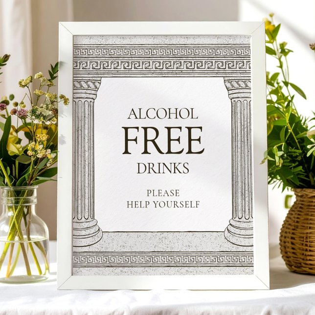 Alcohol Free Drinks tabletop sign with columns (Creator Uploaded)