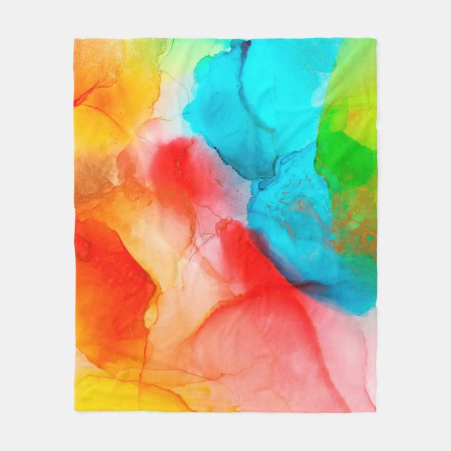 Alcohol ink abstract background, macro photoabstra fleece blanket (Front)